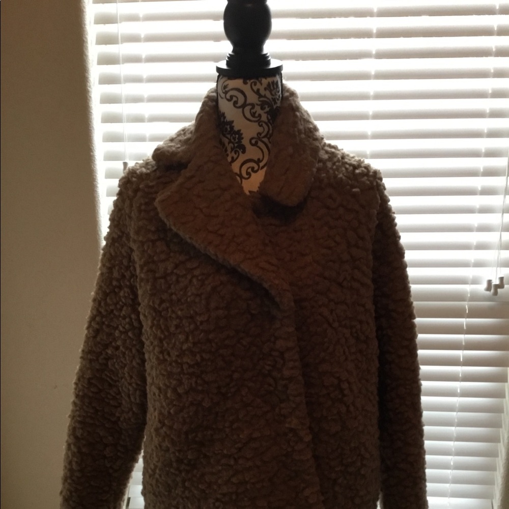 Oatmeal fleece lined coat